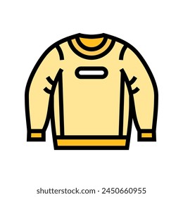 Crewneck Sweatshirt Streetwear Tuch Mode Farbe Ikone Vektorgrafik. Crewneck Sweatshirt Streetwear Tuch Mode Zeichen. Isolierte Symbol Illustration