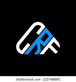 CRF letter logo creative design with vector graphic, CRF simple and modern logo in round triangle shape.