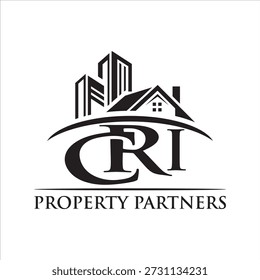 El logotipo de socio de propiedad de CRI presenta un diseño elegante y profesional que refleja la confianza y la experiencia, mejorando la identidad de la marca con un aspecto moderno, limpio y memorable ideal para bienes raíces y propiedades