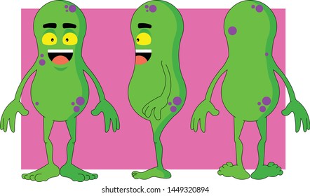 criatura alienígena verde. personagem cartoon