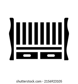 crib bed for little child glyph icon vector. crib bed for little child sign. isolated contour symbol black illustration