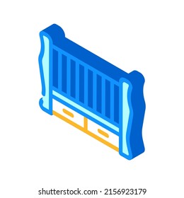 crib bed for little child isometric icon vector. crib bed for little child sign. isolated symbol illustration