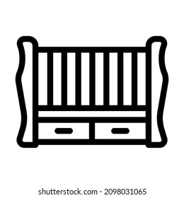 crib bed for little child line icon vector. crib bed for little child sign. isolated contour symbol black illustration