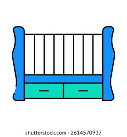 crib bed for little child line icon vector. crib bed for little child sign. isolated symbol illustration
