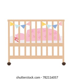 Crib bed pretty illustration