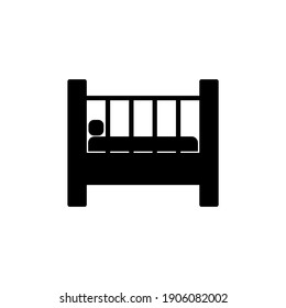 Crib bed silhouette vector black design