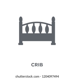 Crib icon. Crib design concept from Furniture and household collection. Simple element vector illustration on white background.