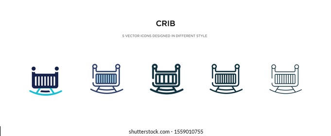 crib icon in different style vector illustration. two colored and black crib vector icons designed in filled, outline, line and stroke style can be used for web, mobile, ui