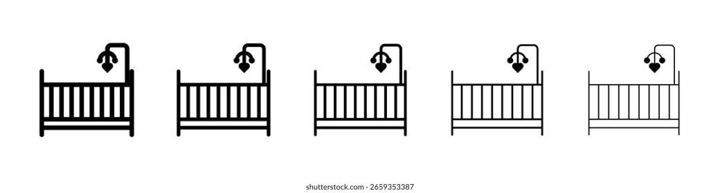 Icono de cuna lleno de concepto de signo plano para el Diseño web.