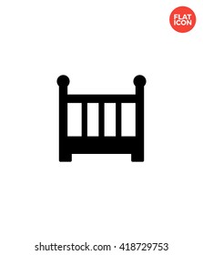 Crib Icon Flat Style Isolated Vector Illustration