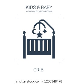 crib icon. high quality filled crib icon on white background. from kids baby collection flat trendy vector crib symbol. use for web and mobile