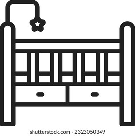 Imagen del icono de la cuna. Adecuado para aplicaciones móviles.
