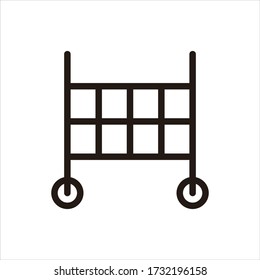 Crib icon - minimal thin line web icon.