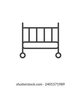 crib icon. sign for mobile concept and web design. Outline vector icon. Symbol, logo illustration. Vector graphics