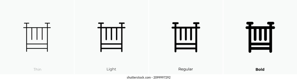 crib icon. Thin, Light Regular And Bold style design isolated on white background