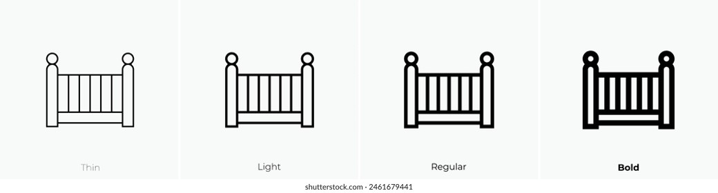 crib icon. Thin, Light Regular And Bold style design isolated on white background