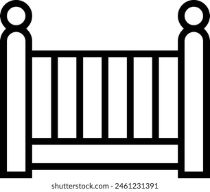 crib icon. Thin linear style design isolated on white background