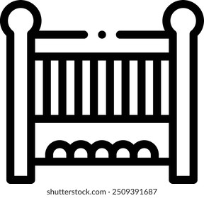 crib icon. Thin Linear Style Design Isolated On White Background