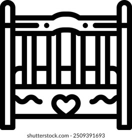 crib icon. Thin Linear Style Design Isolated On White Background