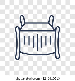 Crib icon. Trendy linear Crib logo concept on transparent background from Furniture and Household collection