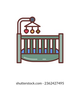 Crib icon in vector. Illustration