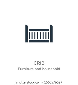 Crib icon vector. Trendy flat crib icon from furniture collection isolated on white background. Vector illustration can be used for web and mobile graphic design, logo, eps10