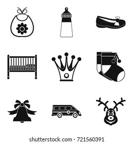 Crib icons set. Simple set of 9 crib vector icons for web isolated on white background
