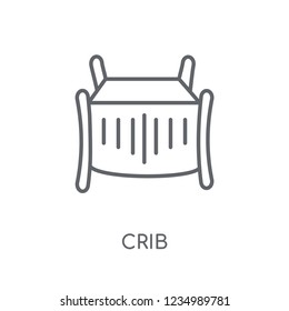 Crib linear icon. Modern outline Crib logo concept on white background from Furniture and Household collection. Suitable for use on web apps, mobile apps and print media.