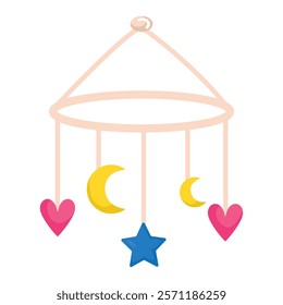 crib mobile baby toy isolated icon