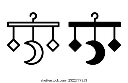 Crib mobile icon with outline and glyph style.