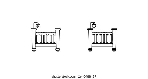 crib set icon with white background vector stock illustration