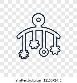 Crib toy concept vector linear icon isolated on transparent background, Crib toy concept transparency concept in outline style