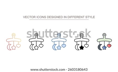 Crib Toy icon design with white background stock illustration