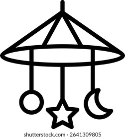 crib toy icon illustration design with outline, this is not made from any AI generation