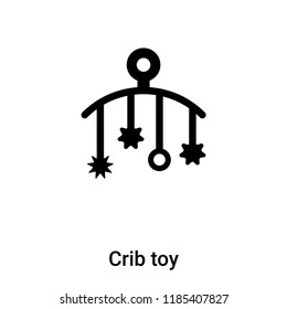 Crib toy icon vector isolated on white background, logo concept of Crib toy sign on transparent background, filled black symbol