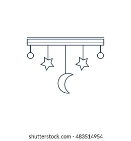 Crib toy line icon Vector Illustration Image Web Material icon  Flat 