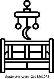 Línea de juguete de la cuna Vector Icon Design