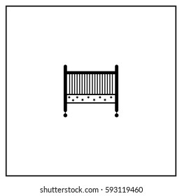 Crib  Vector Icon.