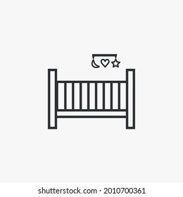 crib vector icon baby sleeping bed