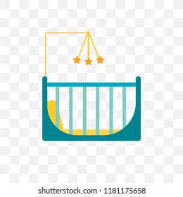 Crib vector icon isolated on transparent background, Crib logo concept