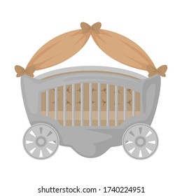 Crib vector icon.Cartoon vector icon isolated on white background crib.