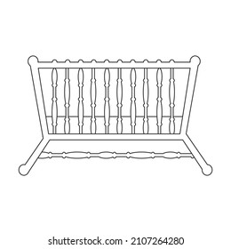 Crib vector icon.Outline vector icon isolated on white background crib.