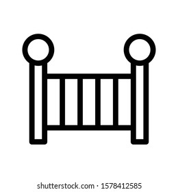 crib vector thin line icon 