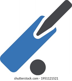 cricet vector glyph color icon