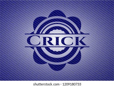 Crick badge with jean texture