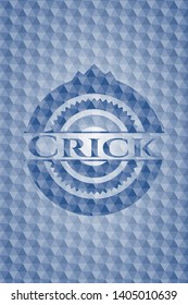 Crick blue hexagon badge. Vector Illustration. Detailed.