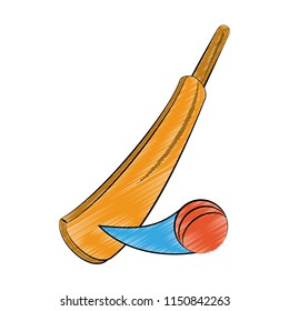 Crickect racket and ball scribble