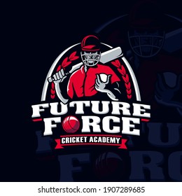 Cricket Academy Sport Player Logo