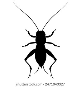 Cricket animal silhouette. Vector image