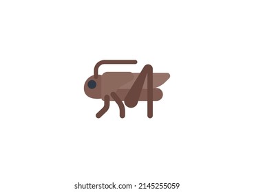 Cricket animal Vector Isolated Emoticon. Grasshopper Icon